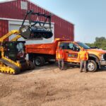 Bluestem's Forestry Mower is used for brush clearing, especially invasive buckthorn & honeysuckle. We're hard to miss in our signature Orange.